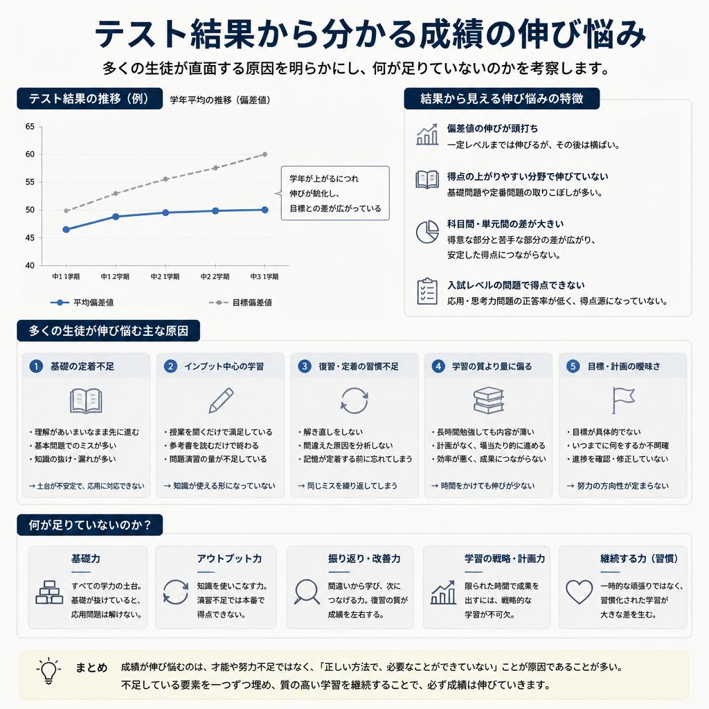 成績が伸び悩む原因の特定