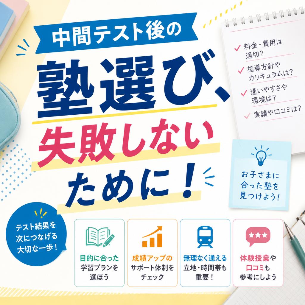 中間テスト後の塾選び、失敗しないために！