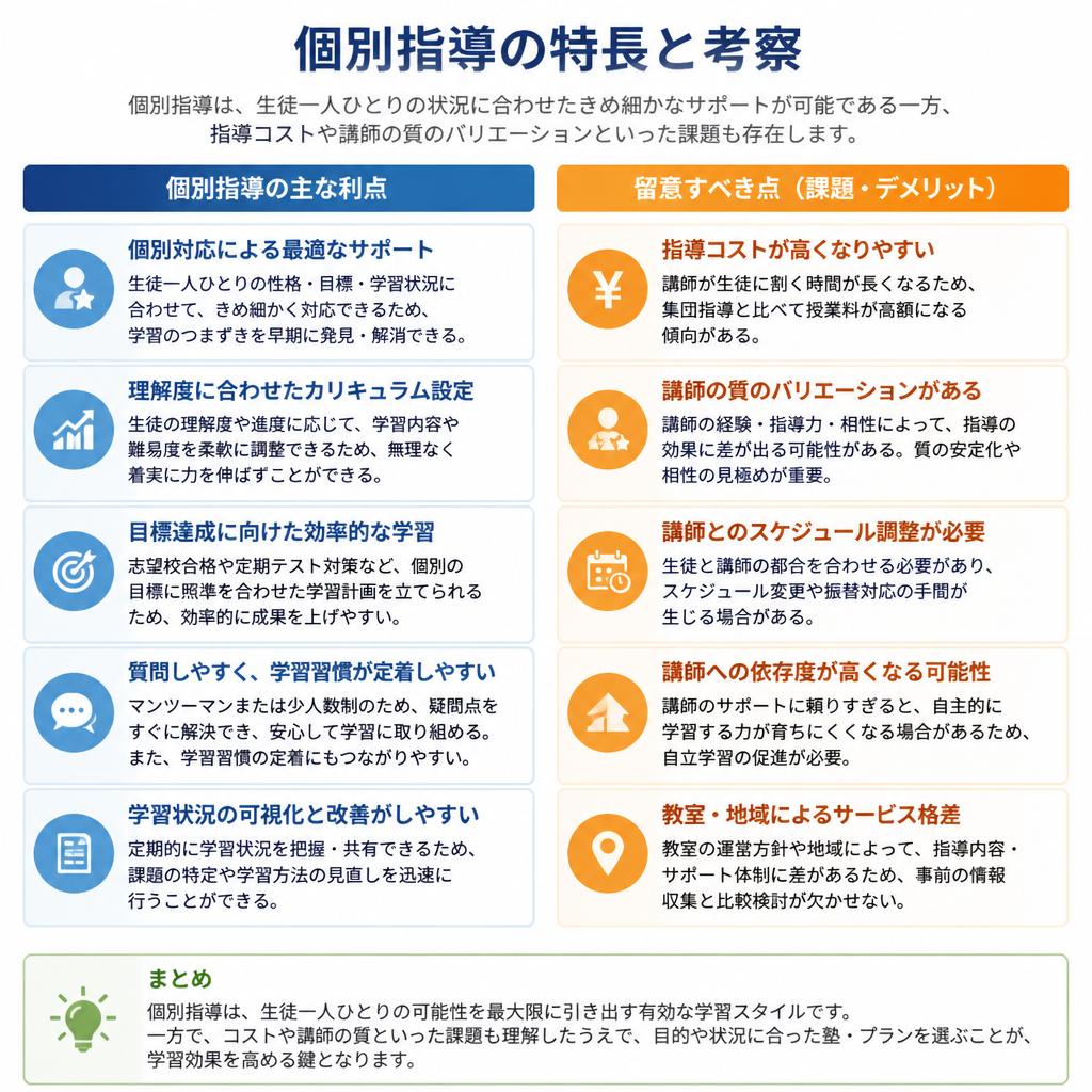 2. 個別指導のメリットとデメリット